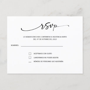 Convite para casamento espanhol cartão-postal