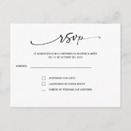 Convite para casamento espanhol cartão-postal