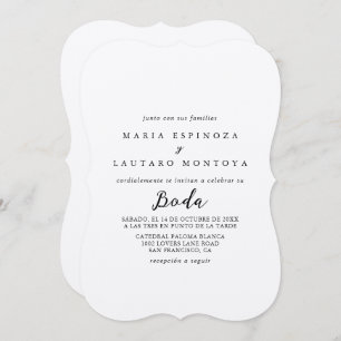 Convite para Casamento Espanhol Clássico simples K