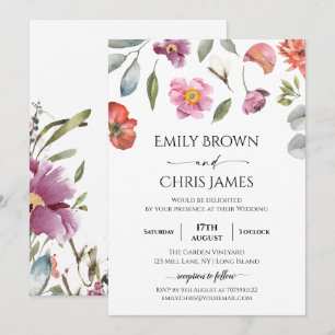 Convite para Casamento Eucalipto Floral Elegante