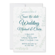 Convite para casamento Eucalyptus Floral com RSVP