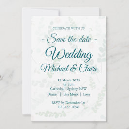 Convite para casamento Eucalyptus Floral com RSVP