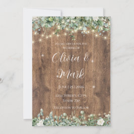 Convite para Casamento Eucalyptus Greenery | Russo