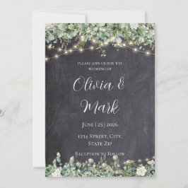 Convite para Casamento Eucalyptus Greenery | Russo