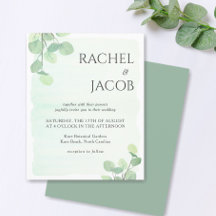 Convite para Casamento Eucalyptus Greenery Waterco