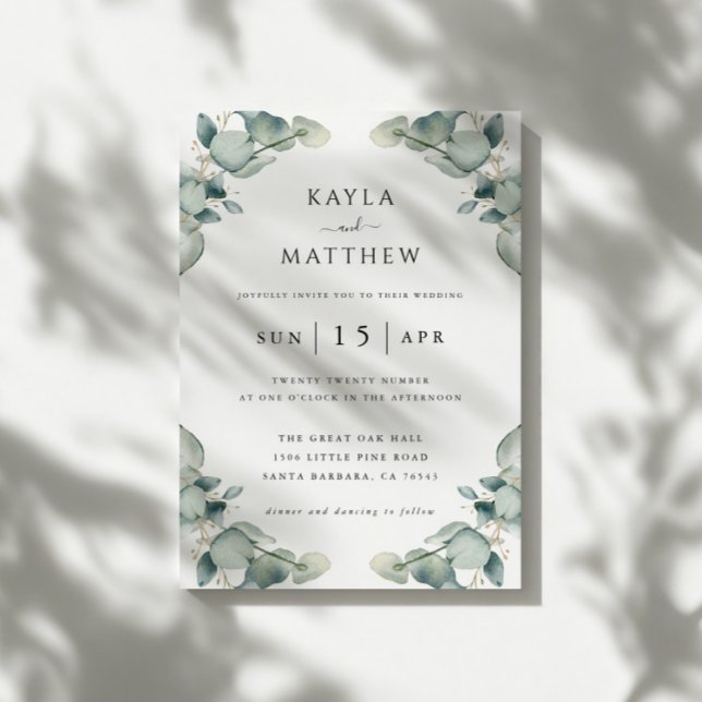 Convite para Casamento Eucalyptus Moderno Elegante (Criador carregado)