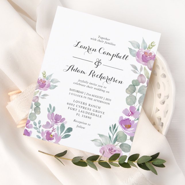 Convite para Casamento Eucalyptus Rosa-Esbranquiça (Criador carregado)