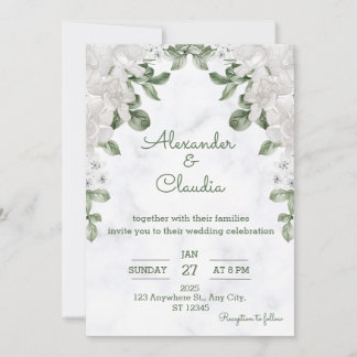 Convite para Casamento Eucalyptus Verde Sage