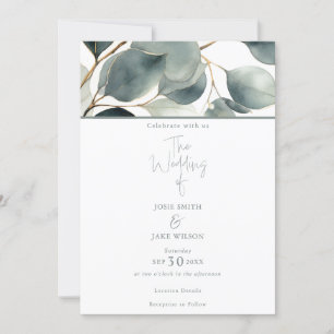 Convite para Casamento Eucalyptus Watercolor