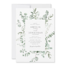 Convite para Casamento Eucalyptus Watercolor