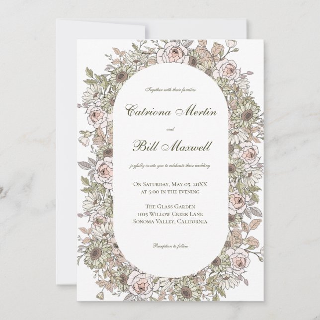 Convite Para Casamento Farmacêutico Rustic Vintage (Frente)