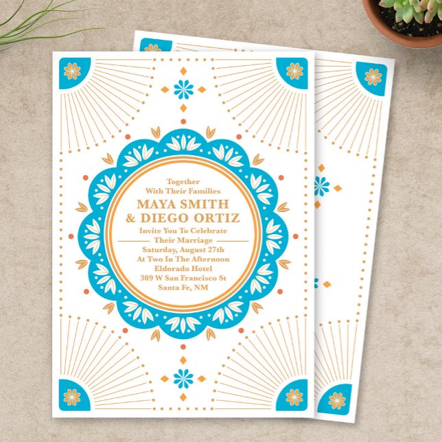 Convite Para Casamento Fe Papais noeis Do Sudoeste (Southwestern Santa Fe Wedding Invitation)