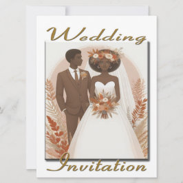Convite para casamento Feliz casal Étnico