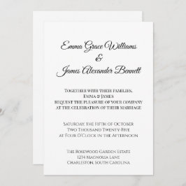 Convite para Casamento Ffloral Elegante Personaliz