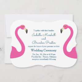 Convite para Casamento Flamingo Rosa