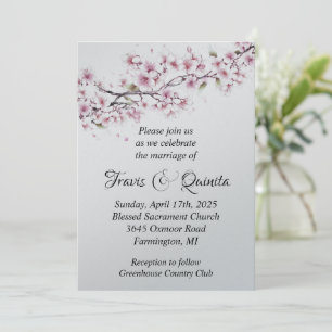 Convite para Casamento Flat de Cherry Blossom