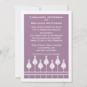 Convite para Casamento Floral Art Deco