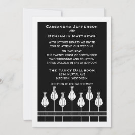 Convite para Casamento Floral Art Deco