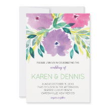 Convite para Casamento Floral Blossom