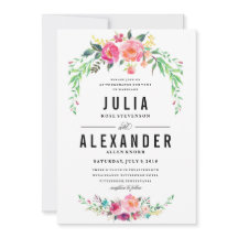 Convite para Casamento Floral Bohemian