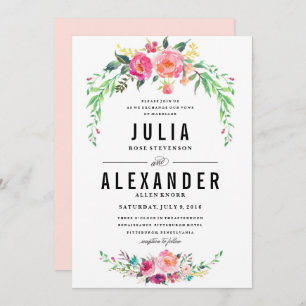 Convite para Casamento Floral Bohemian