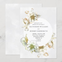 Convite para Casamento Floral de Alabastro Vitoria