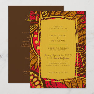 Convite para Casamento Floral de Ancara Vermelha A