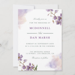 Convite Para Casamento Floral De Aquarela De Jardi