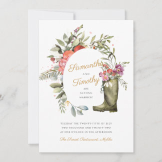 Convite para Casamento Floral de Boot Wellington