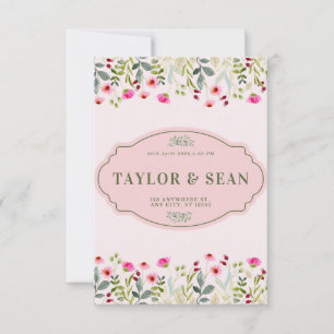 Convite para Casamento Floral de Dreamy Pink