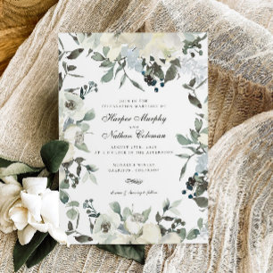 Convite Para Casamento Floral De Ivory Watercolor