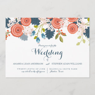 Convite para Casamento Floral de Jardim Selvagem