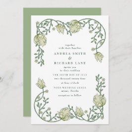 Convite Para Casamento Floral De Jardins Botânicos