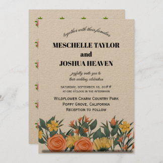 Convite para Casamento Floral de Luxo - Personaliz