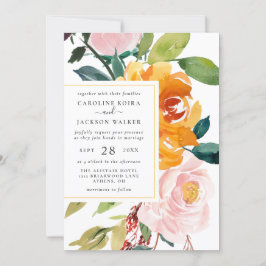 Convite para Casamento Floral de outono