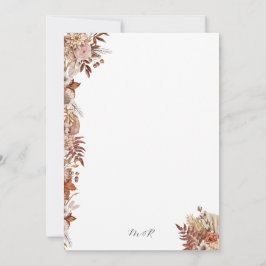 Convite para Casamento Floral de outono Elegante