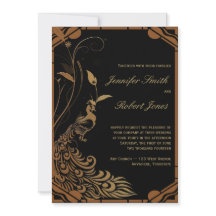 Convite para Casamento Floral de Peacock, Deco de 