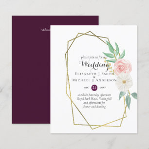 Convite para Casamento Floral de Pessegueira e Pes