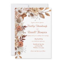 Convite para Casamento Floral de Queda
