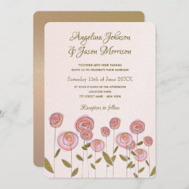 Convite para Casamento Floral de Rosa de Artsy Ros