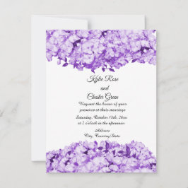 Convite para Casamento Floral de Roxo Monocromátic