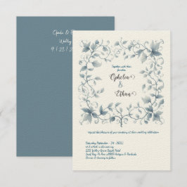 Convite para casamento Floral de Watercolor Dusty