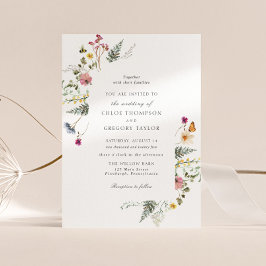 Convite para Casamento Floral de Wildflower Meadow