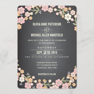 Convite para Casamento Floral de Wreath de Jardim