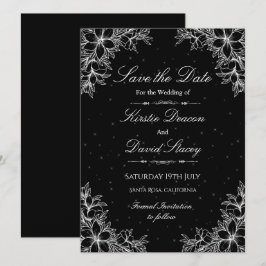 Convite para Casamento Floral do Ornamentado Branc