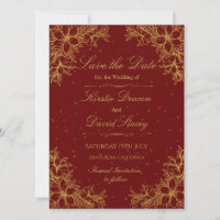 Convite para Casamento Floral do Ornamentado Doura