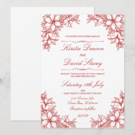 Convite para Casamento Floral do Ornamentado Verme