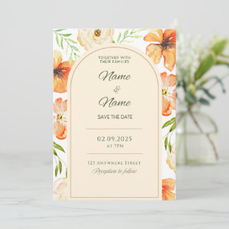 Convite para casamento floral elegante