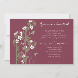 Convite para Casamento Floral Japonês Personalizad