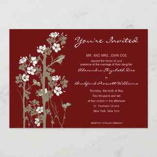Convite para Casamento Floral Japonês Personalizad